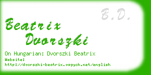 beatrix dvorszki business card